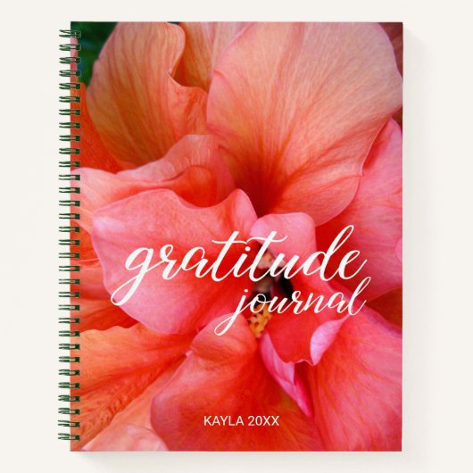 Journal de Gratitude Belle Fleur et Nom personnali (Devant)