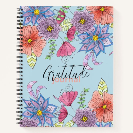 Journal de Gratitude botanique de l'aquarelle mign (Devant)
