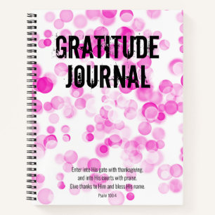 Journal de gratitude Bulles roses Psaume Bible Ver