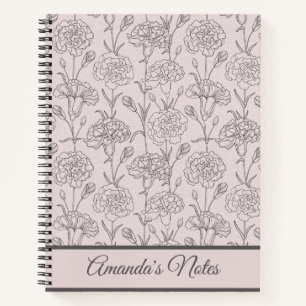 Journal de gratitude Carnation rose élégant