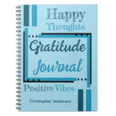 Journal de gratitude de nom personnalisé bleu (Devant)