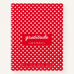 Journal de gratitude de Polka Dot rouge et blanc