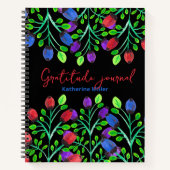 Journal de Gratitude des fleurs peintes à la main (Devant)