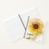 Journal de Gratitude du tournesol aquarelle, (Intérieur)