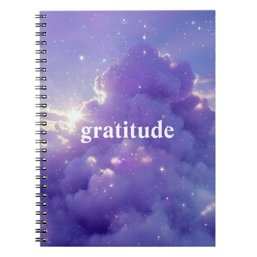 Journal de Gratitude esthétique violette nuageuse (Devant)