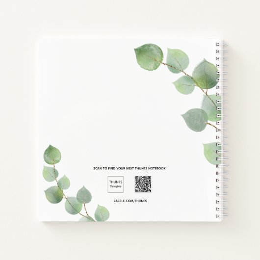 Journal de Gratitude eucalyptus script vert (Dos)