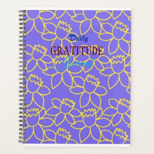 Journal de gratitude florale pourpre avec pleine f (Devant)