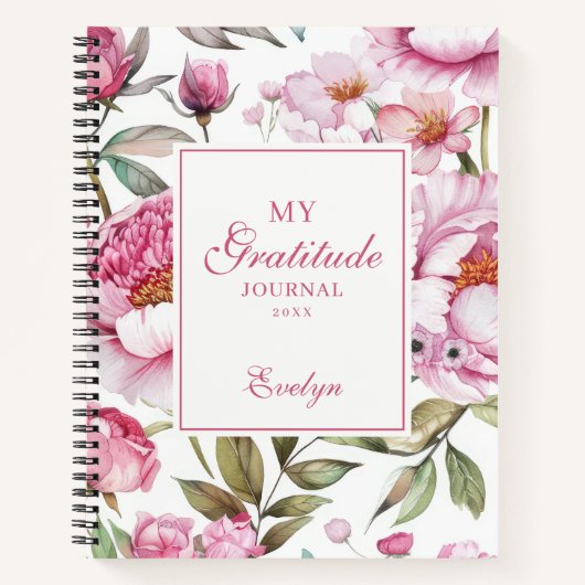 Journal de Gratitude Florale Rose (Devant)