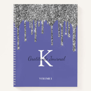 Journal de gratitude gouttes de paillettes argenté