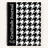 Journal de gratitude Houndstooth noir et blanc (Devant)