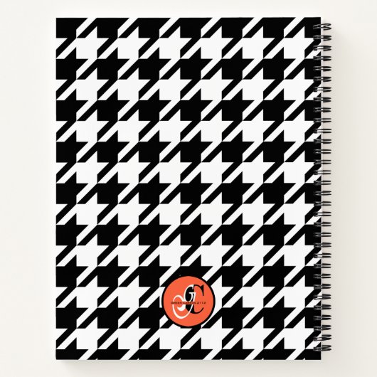 Journal de gratitude Houndstooth noir et blanc (Dos)