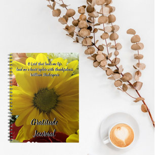 Journal de Gratitude Jaune Daisy Floral Photo