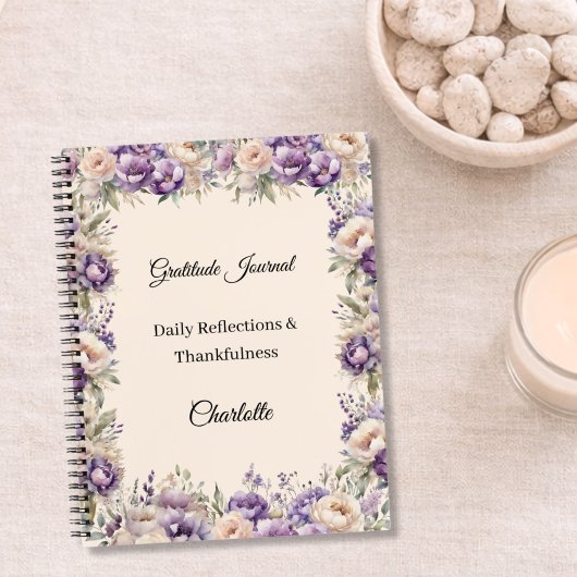 Journal de gratitude lavande fleurs de champagne