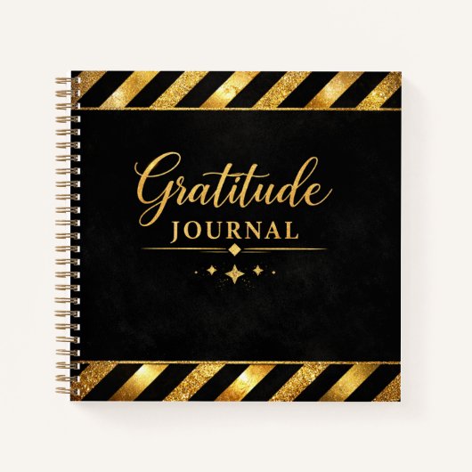 Journal de gratitude, Luxe Moderne Luxe Noir Or (Devant)