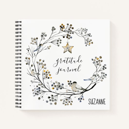 Journal de gratitude Mésanges Couronne de baies ru (Devant)