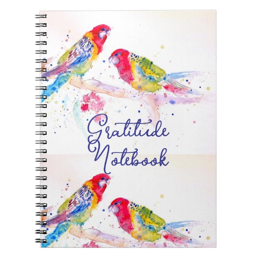 Journal de gratitude Perruche Rosella rouge Oiseau (Devant)