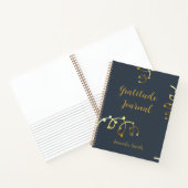 Journal De Gratitude Personnalisé, Bleu Avec Or (Intérieur)