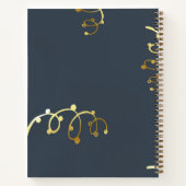 Journal De Gratitude Personnalisé, Bleu Avec Or (Dos)