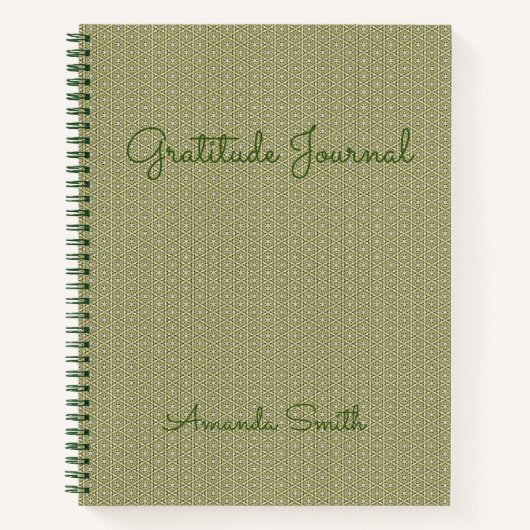 Journal de Gratitude personnalisé, Carnet vert (Devant)