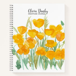 Journal de gratitude personnalisé Pavots de Califo