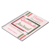 Journal de gratitude personnalisé vert rose (Côté gauche)