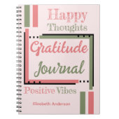 Journal de gratitude personnalisé vert rose (Devant)