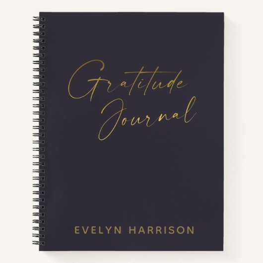 Journal de Gratitude personnalisée dans Indigo Blu (Devant)