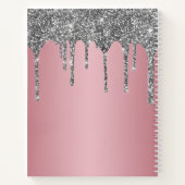 Journal de gratitude Rose Gold Silver Glitter Drip (Dos)