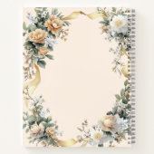 Journal de gratitude ruban doré fleurs crème flora (Dos)