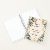 Journal de gratitude ruban doré fleurs crème flora (Intérieur)