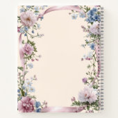 Journal de gratitude ruban rose fleurs crème (Dos)