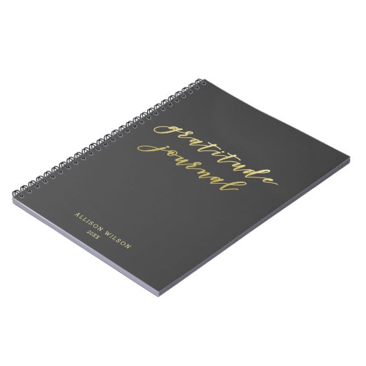 Journal de Gratitude - Typographie de script or mi (Côté gauche)