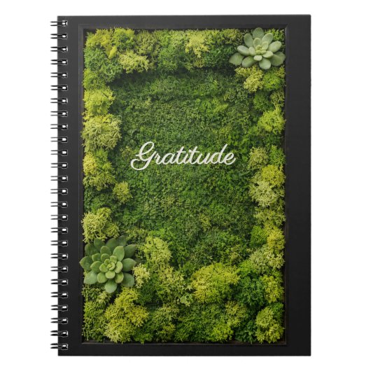 Journal de gratitude Vert Mousses Esthétique Bien- (Devant)