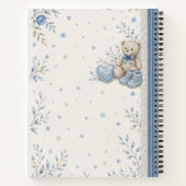 Journal de grossesse élégant Ourson fleuri bleu (Dos)