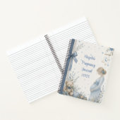 Journal de grossesse élégant Ourson fleuri bleu (Intérieur)