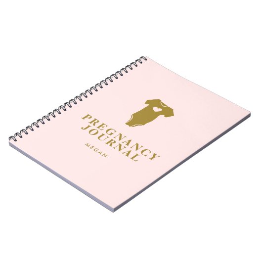 Journal de grossesse pour bébé rose et or (Côté gauche)