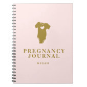 Journal de grossesse pour bébé rose et or (Devant)