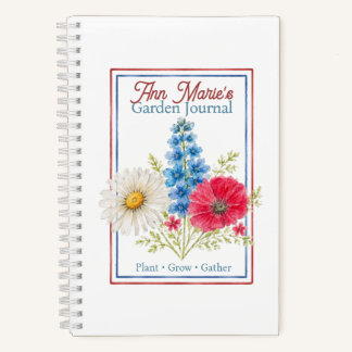 Journal de jardin personnalisé | Floral aquarelle