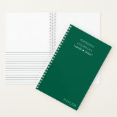 Journal de jardinage simple personnalisé nom vert (À l'intérieur)