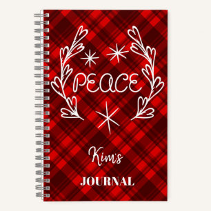 Journal de jour férié rouge de paix personnalisé