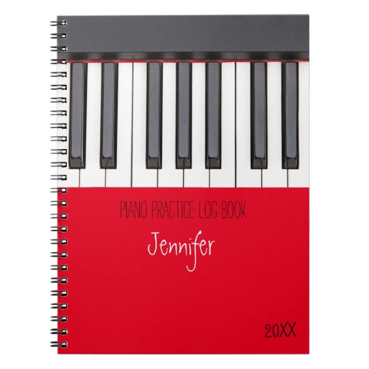 Journal de la pratique du piano rouge (Devant)