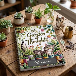 Journal de l'amant de plantes au chat aquarelle pe