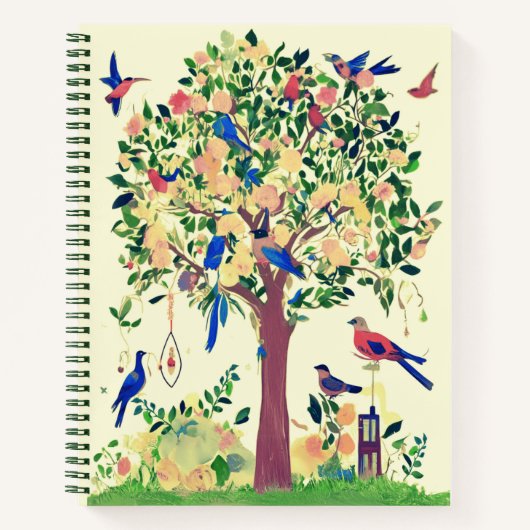 Journal de l'arbre de vie avec oiseaux et fleurs (Devant)