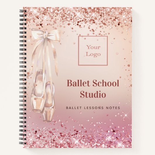 Journal de l'école de danse à paillettes rose gold (Devant)