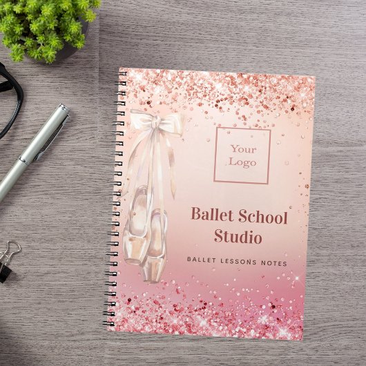 Journal de l'école de danse à paillettes rose gold