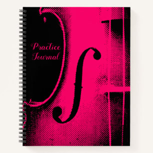 Journal de leçons de violon noir rose chaud