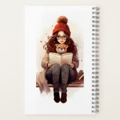 Journal de lecture Cute fille livre et chien Autom (Verso)