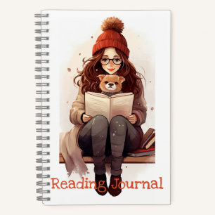 Journal de lecture Cute fille livre et chien Autom