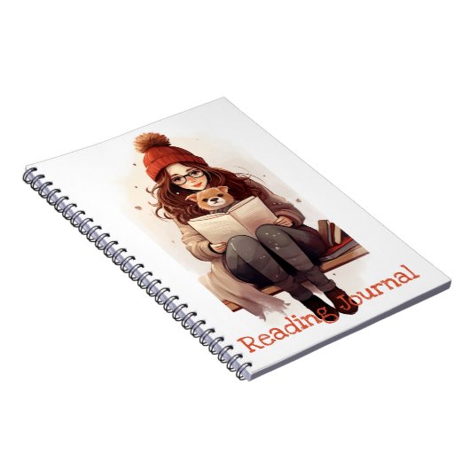 Journal de lecture Cute fille livre et chien Autom (Côté Droit)