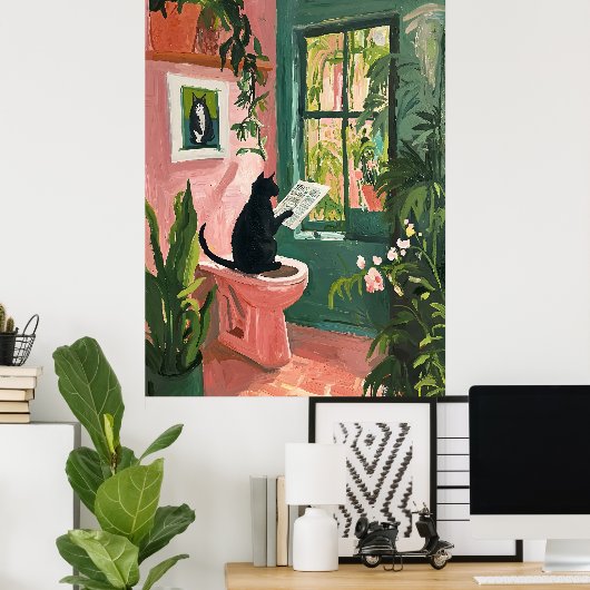 Journal de lecture de chats - Poster de salle de b (Bureau à domicile)